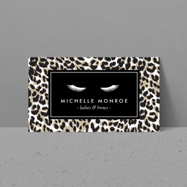 Eyelashes With Leopard Print Business Card