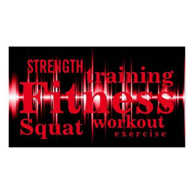 Fitness Training Cool Red Professional Business Card