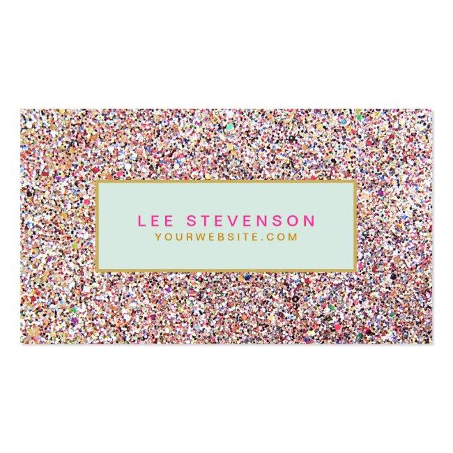 Fun Colorful Glitter Beauty Salon And Boutique Business Card