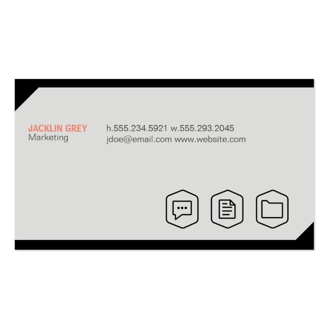 Geometric Background With Icons Business Card