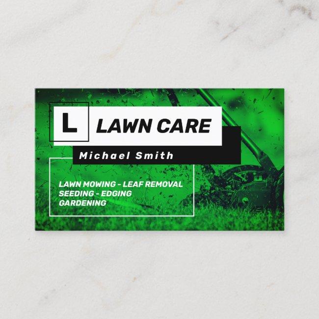 Geometric Frames And Mowing Business Card