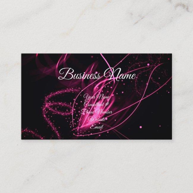 Glam Pink & Black Calligraphy Consultant Modern Business Card