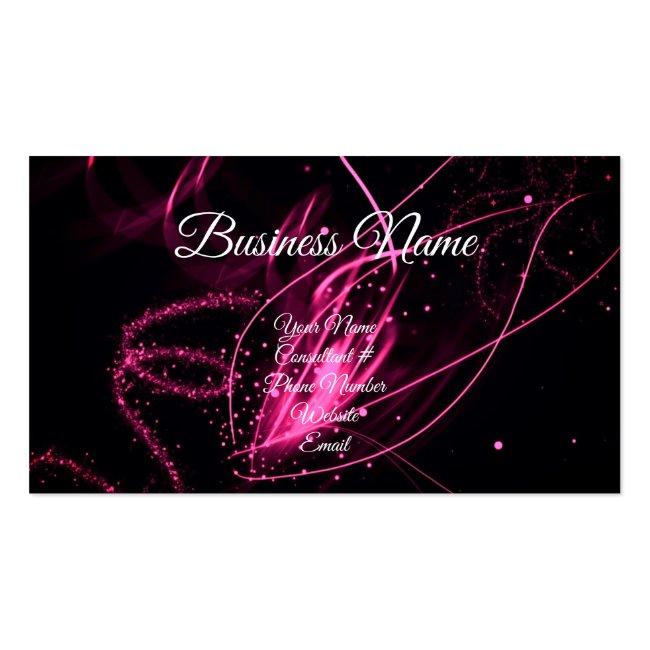 Glam Pink & Black Calligraphy Consultant Modern Business Card