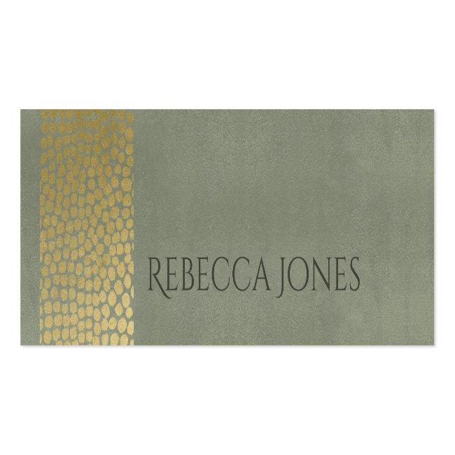 Glamorous Gold  Velvet Grey Mosaic Dots Address Mini Business Card