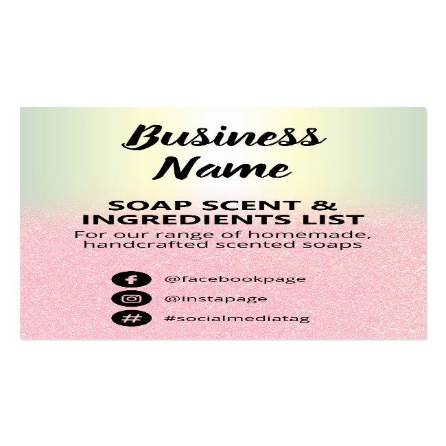Glitter & Holographic Soap Scent Ingredients List Business Card