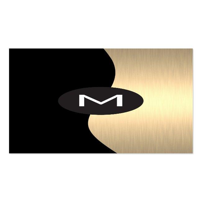 Gold Luxe Monogram Business Card