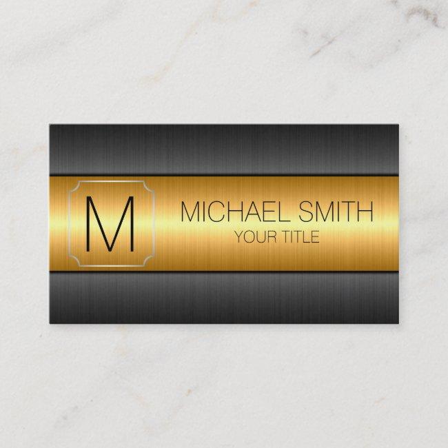 Gold Luxury Stainless Steel Metal Monogram Business Card