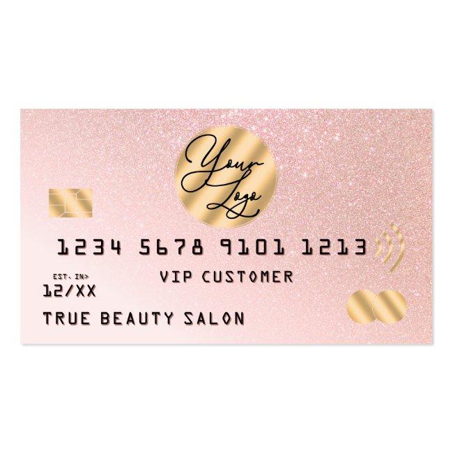 Gold Pink Glitter Credit Card Logo
