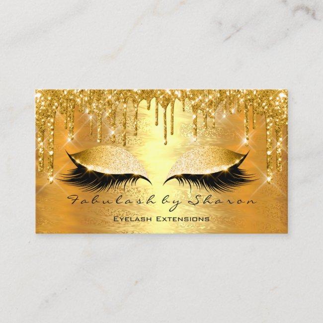 Gold Spark Makeup Artist Lashes Beauty Vip Business Card