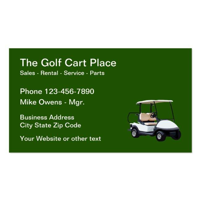 Golf Cart Sales And Rental Theme Business Card