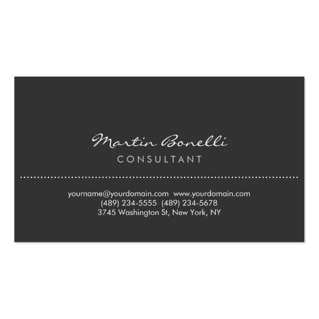 Gray Rounded Corner Script Business Card