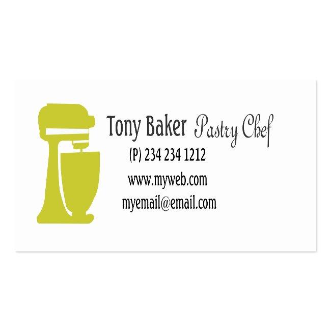 Green Beater Bakery Pastry Chef Mini Business Card