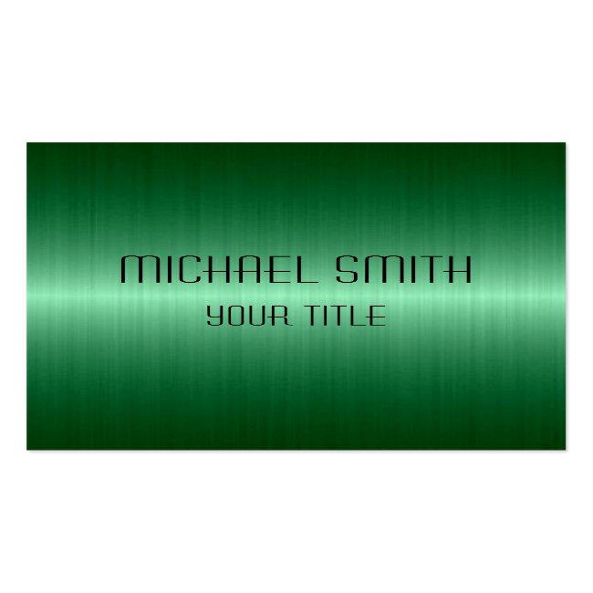 Green Stainless Steel Metal Business Card