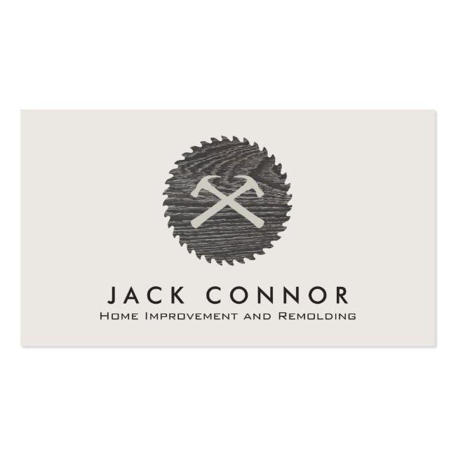 Hammer And Saw Carpenter Home Improvement Business Card
