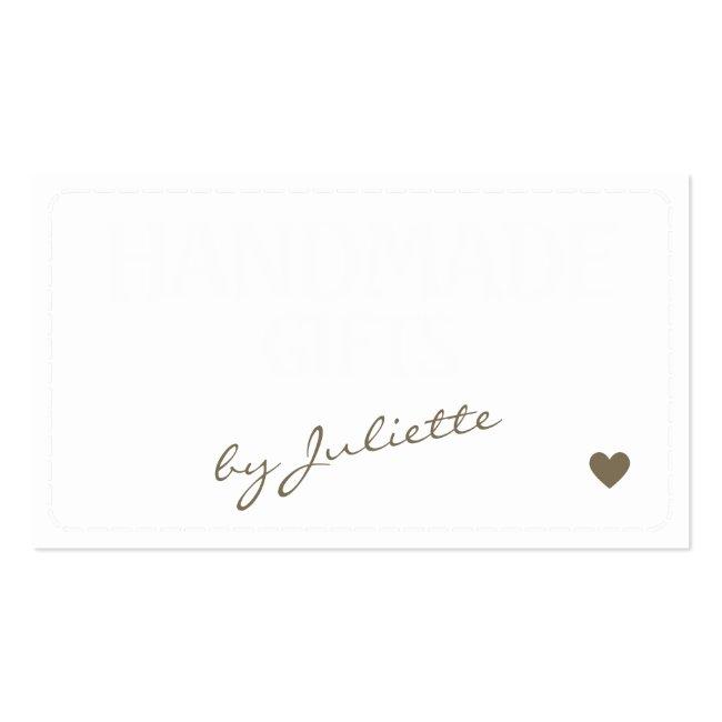 Handmade Gifts Rustic Kraft Paper Sewing Stitches Business Card