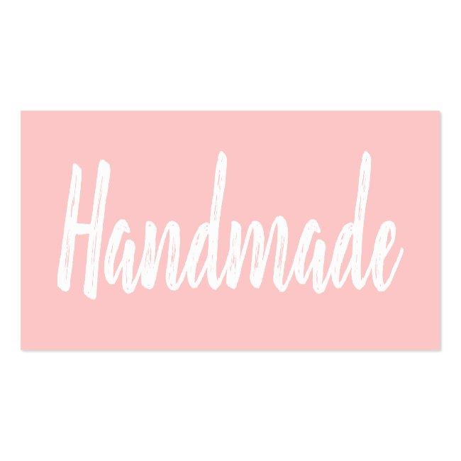 Handmade Minimalist Modern Simple Pastel Pink Mini Business Card