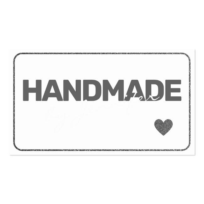 Handmade Minimalist Plain Gray Simple Style Heart Business Card