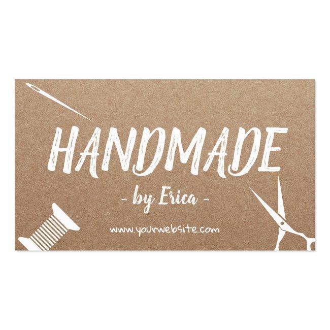 Handmade Sewing Crafts Rustic Kraft Business Card