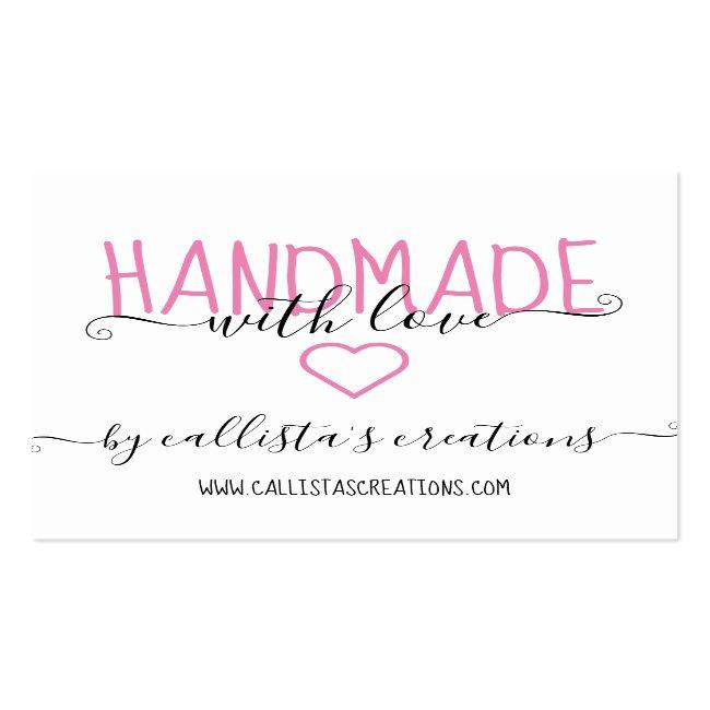 Handmade With Love Etsy Home Crafter Art Fair Square Business Card