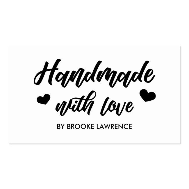Handmade With Love Heart - Care Instructions Business Card
