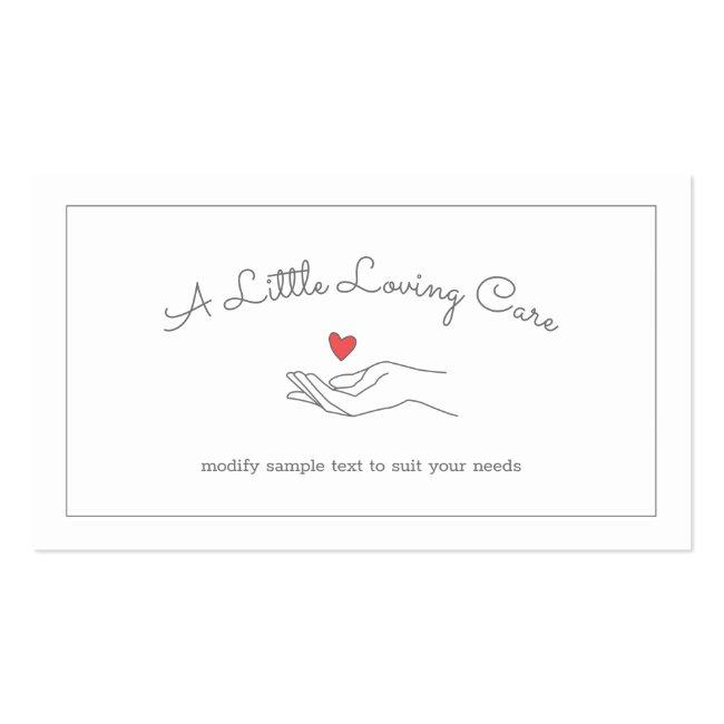 Heart In Hand Elderly Disabled Caregiver Business Card