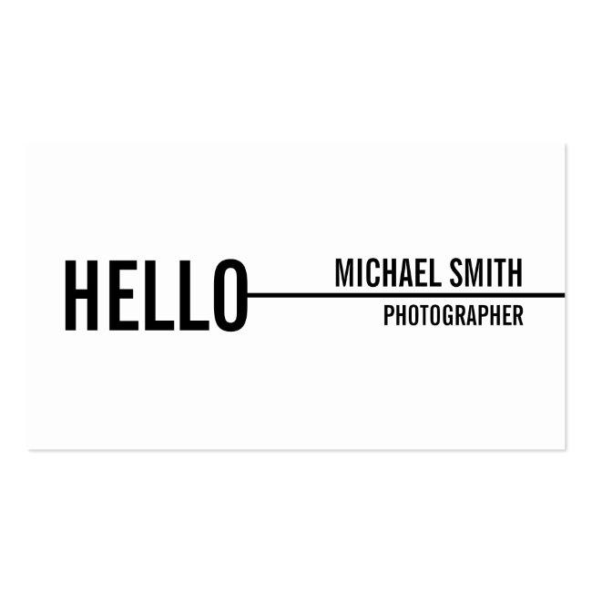 "hello" Simple Modern Minimalist Kraft Paper Business Card