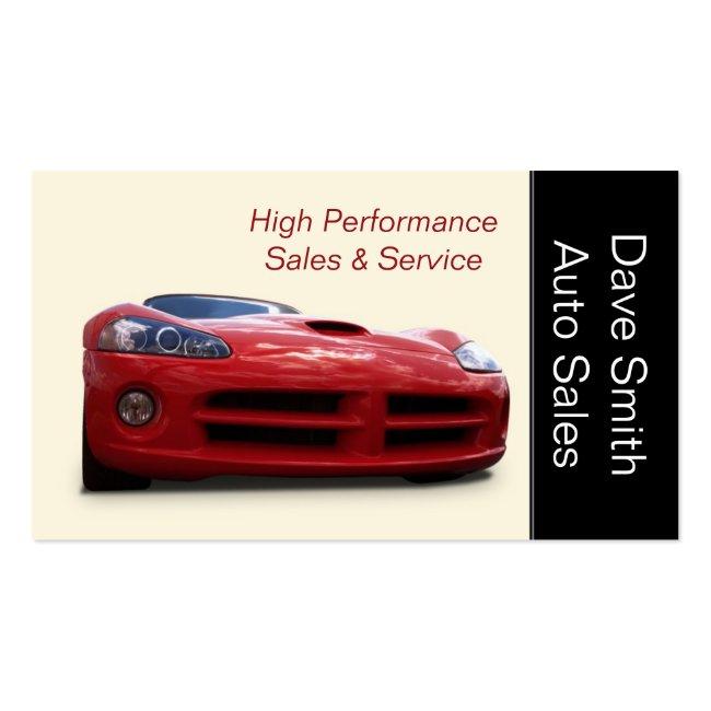 High Performance Car Dealer Business Card