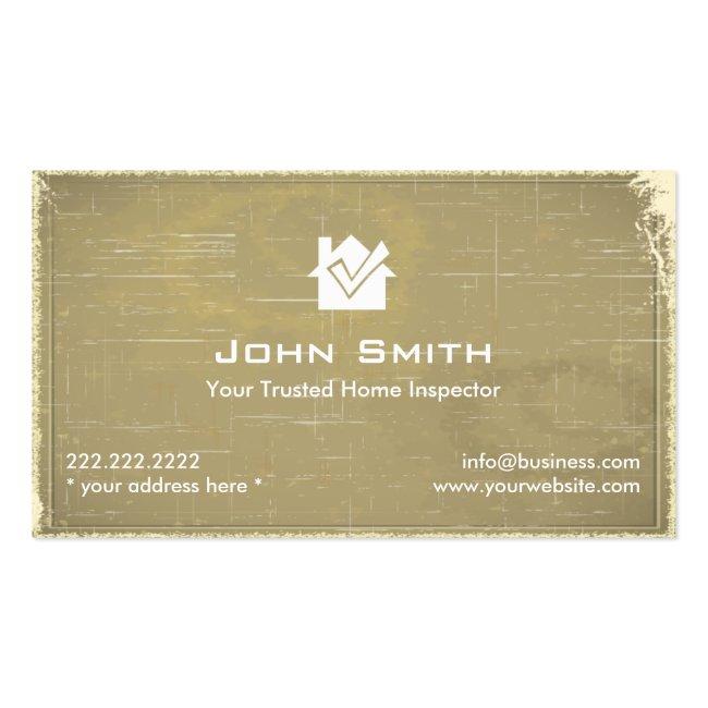 Home Inspection Vintage Professional Business Card