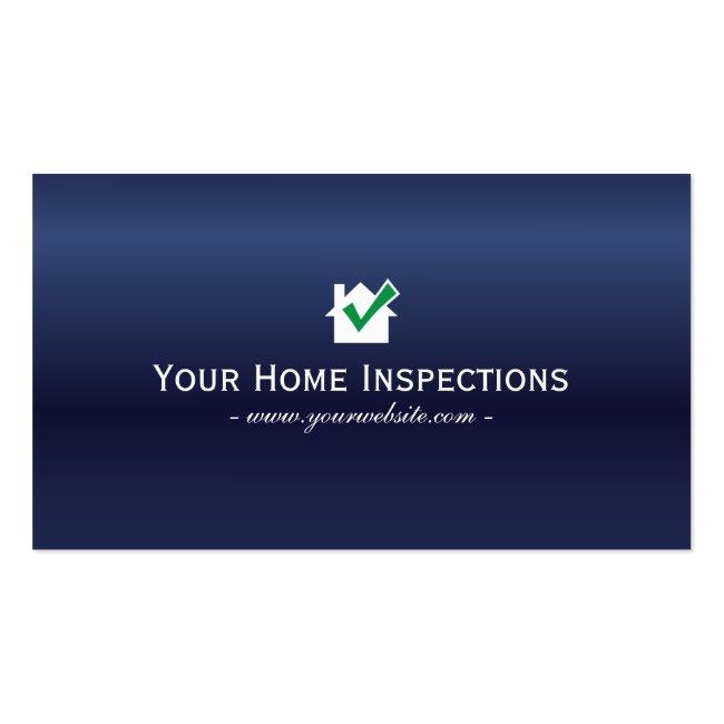 Home Inspections Real Estate Royal Blue Business Card
