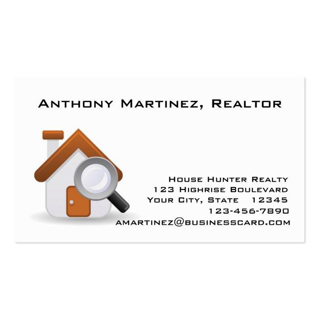 House And Magniyfing Glass Business Card