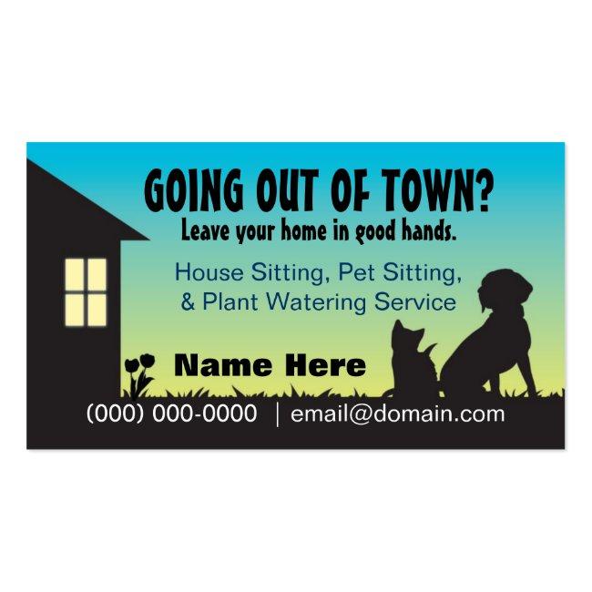 House / Pet Sitting & Plant Watering Business Card