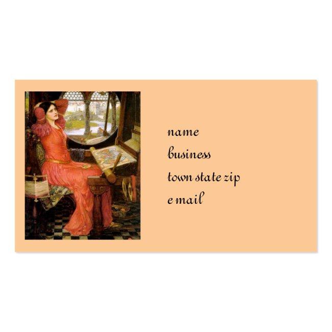 Lady Of Shalott  Sitting At Her Desk Business Card