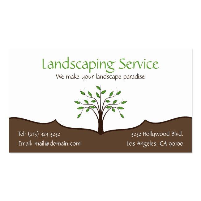Landscaping Service Elegant Tree Nature Logo Business Card