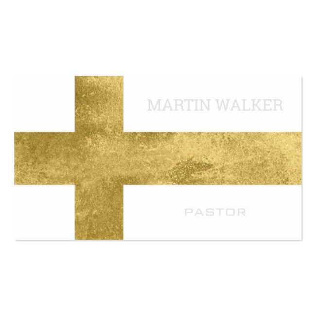 Large Foil Gold Cross Religious Business Card