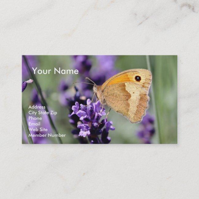 Lavender And Butterfly Business Card