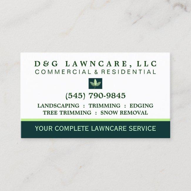 Lawncare Or Landscaping Square Leaf Business Card