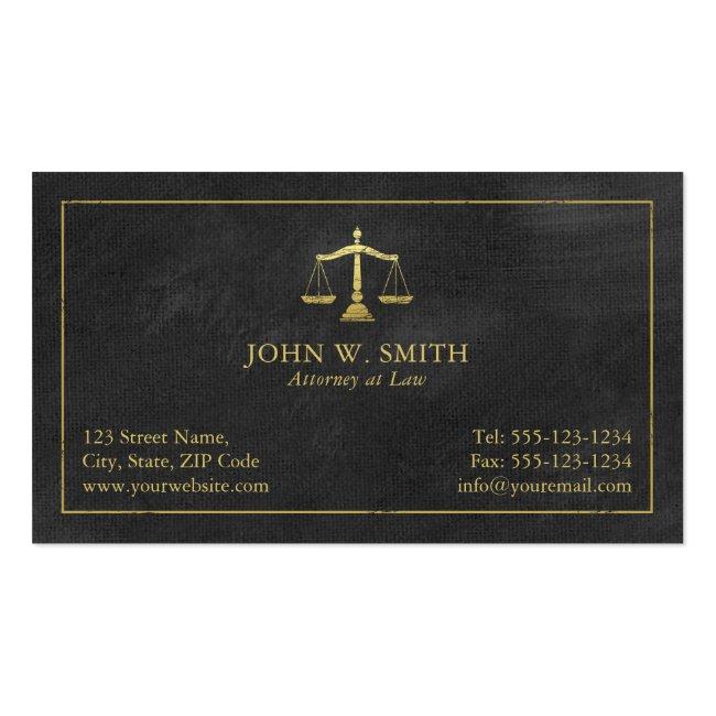 Lawyer Scales Of Justice Gold (effect) Attorney Business Card