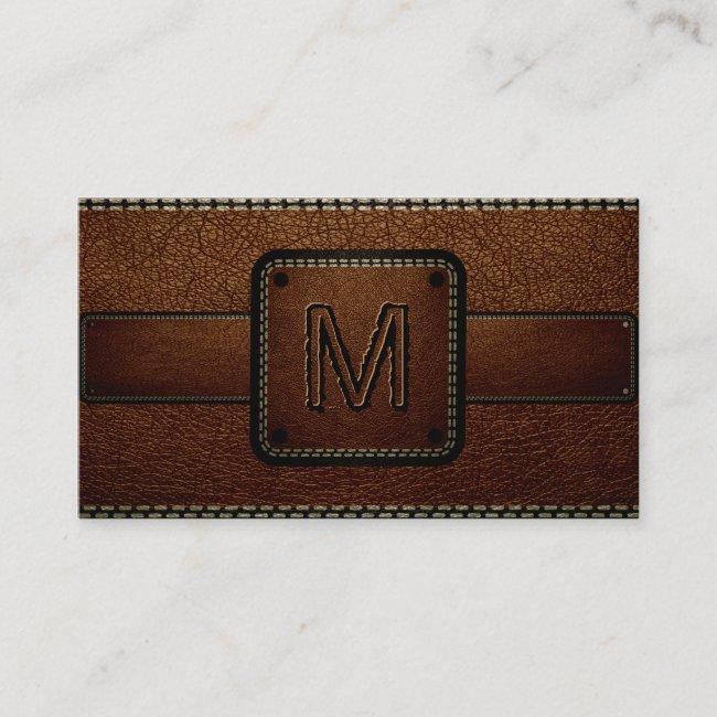 Leather Look Brown Business Card