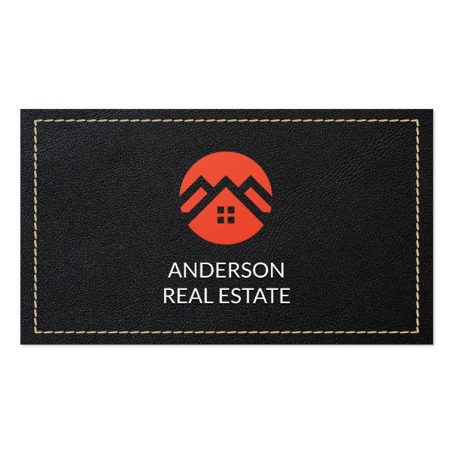 Leather Stitched | Real Estate Business Card