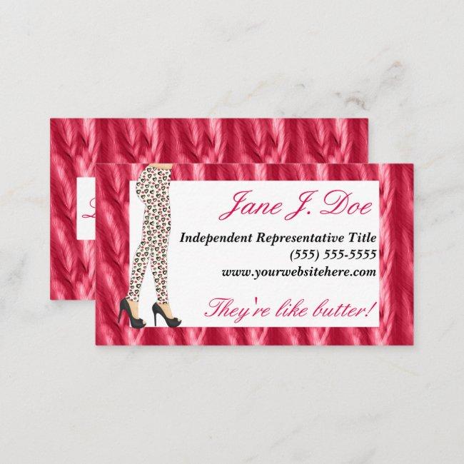 Leggings Sales, Pink Feathers Business Card