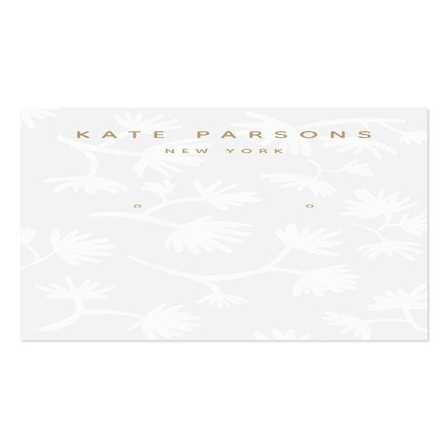 Light Gray Floral Earring Jewelry Display Business Card