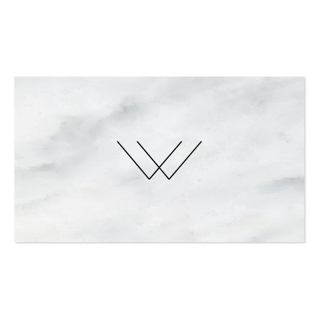 Logo White Marble Square Business Card