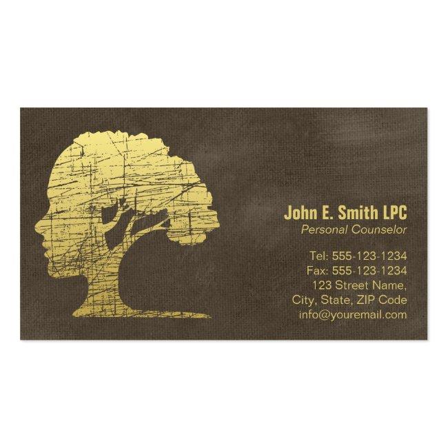 Luxury Brown Psychologist Personal Counselor Business Card Magnet