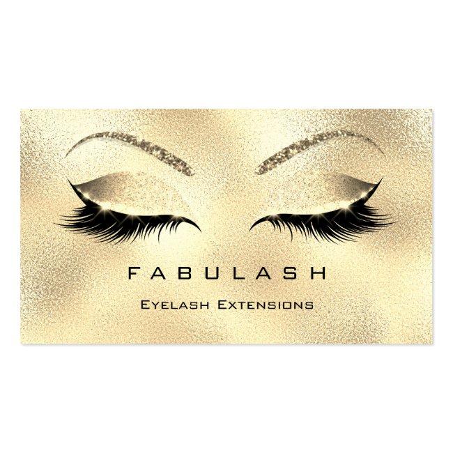 Makeup Eyebrows Lashes Glitter Diamond Gold Vip Business Card