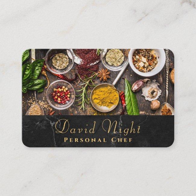 Marble Food Design Personal Chef Catering Business Card