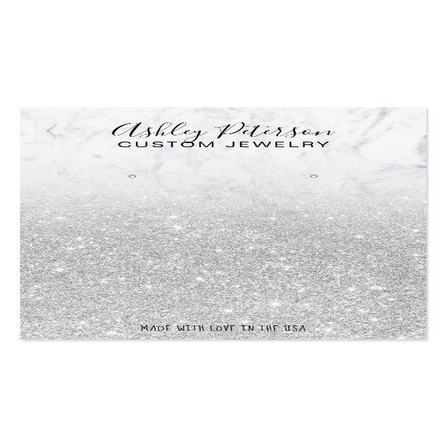 Marble Silver Glitter Jewelry Earring Display Business Card