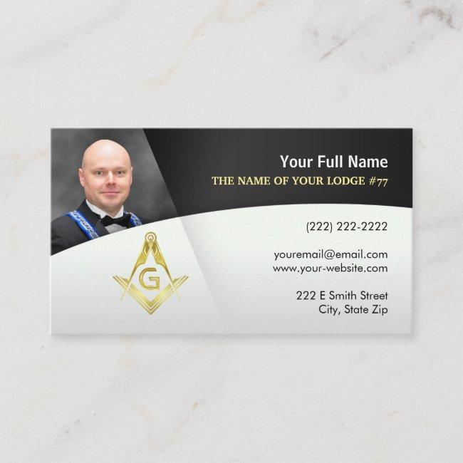 Masonic Business Cards Black Gold Freemason Photo