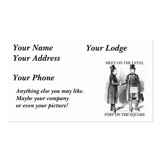 Masons Meeting Name Or Business Card