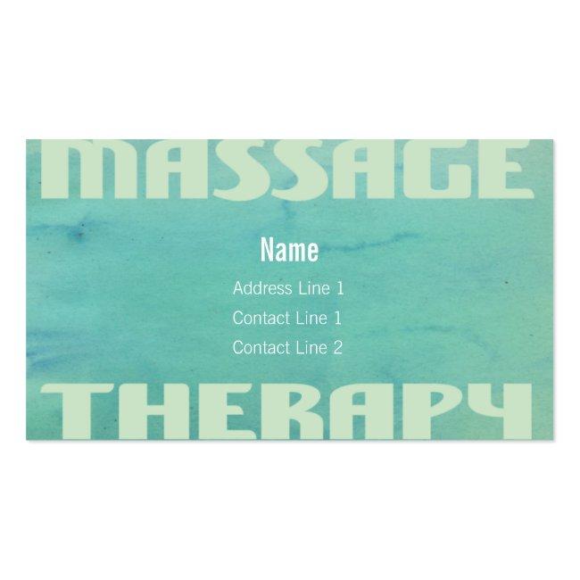 Massage Therapy Watercolor Business Card