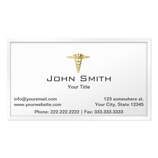 Medical Gold Caduceus Professional Business Card